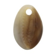 Cauri Shell pendant in cellulose acetate 12x18 mm Brown x1|raw }}