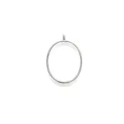 Oval pendant for UV resin, resin and polymer clay 32x20 mm - Silver Tone x1
