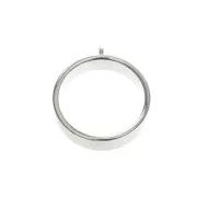 Round pendant for UV resin, resin and polymer clay 38x33 mm - Silver Tone x1