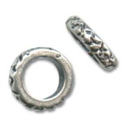 Loops spacer beads 8x2mm Old silver tone x10