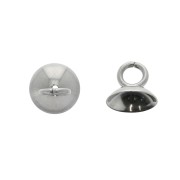 304 Stainless Steel pendant caps/holder with open loop 8 mm x10
