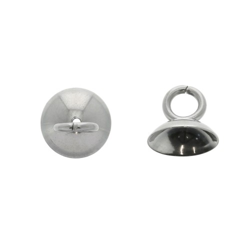 304 Stainless Steel pendant caps/holder with open loop 8 mm x10