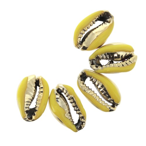 Cauri shell with epoxy resin - Yellow / Gold Tone - between 12 and 15 mm x1