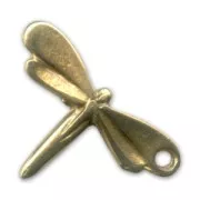 Dragongly charm 13mm Gold bronze tone x1