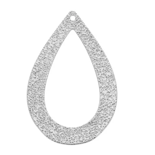 Drop Sequin 36x23 mm for DIY jewelry creation - Rhodium Tone x1