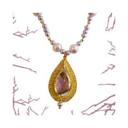 Drop Sequin 36x23 mm for DIY jewelry creation - Rhodium Tone x1