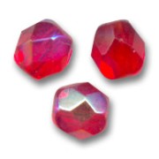 Fire Polished faceted round beads 3mm Siam AB x50|raw }}