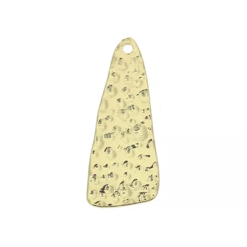 Triangular hammered sequin for the DIY jewelery 25x10 mm - Gold Tone x1