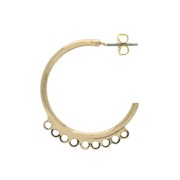 Earring hoops 9 loops to decorate 33 mm for DIY jewels creation - fine Gold plated x2|raw }}