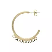 Earring hoops 9 loops to decorate 33 mm for DIY jewels creation - fine Gold plated x2