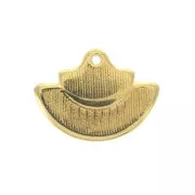 Fan pendant in zamac and epoxy resin 15x20 mm Gold Tone / Pink x1