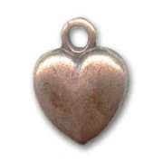 Heart charm 16mm Old copper tone x1