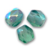 Fire Polished faceted round beads 4mm Prairie Green AB x50