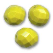 Fire Polished faceted round beads 14mm Opaque Olive x4|raw }}