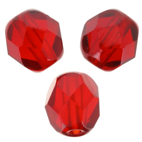 Fire Polished faceted round beads 6mm Siam  x25
