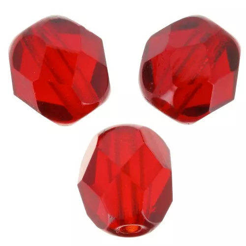 Fire Polished faceted round beads 6mm Siam  x25