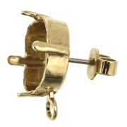 Cabochon earstuds 4470 12 mm Gold Tone x2