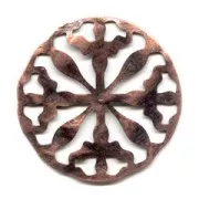 Ethnic filigree finding 41mm Old copper tone x1