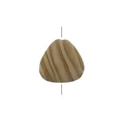 Olive wood bead - Triangle shape 14 mm for DIY jewelry creation x1