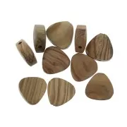 Olive wood bead - Triangle shape 14 mm for DIY jewelry creation x1