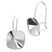 925 Sterling Silver Leverback Earrings for Cabochons 4470 12 mm x2