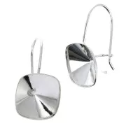 925 Sterling Silver Leverback Earrings for Cabochons 4470 12 mm x2
