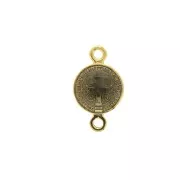 Round spacer in zamac & epoxy resin - Saint 16x9 mm - Gold Tone/Black x1