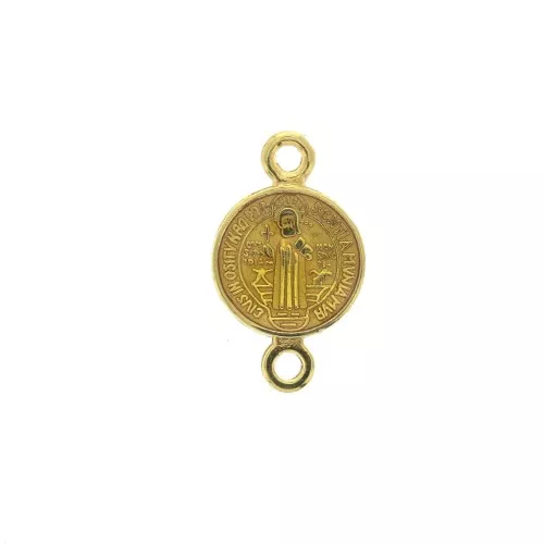 Round spacer in zamac & epoxy resin - Saint 16x9 mm - Gold Tone/Yellow x1