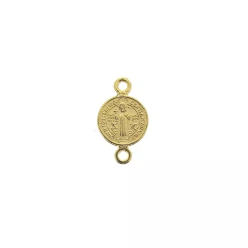 Round zamac spacer - Saint 16x9 mm - fine Gold plated x1
