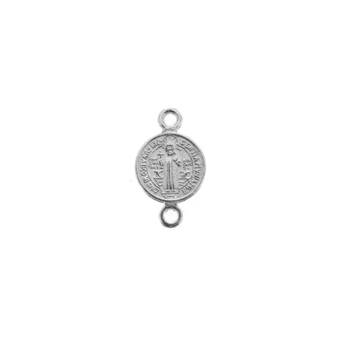 Round zamac spacer - Saint 16x9 mm - Antique Silver Plating x1