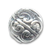 CCB Round beads 18mm Silver tone x1