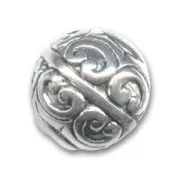 CCB Round beads 18mm Silver tone x1