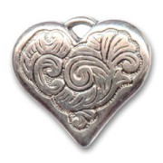 CCB Heart 32mm Silver tone|raw }}