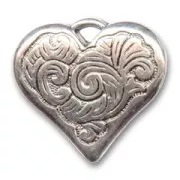 CCB Heart 32mm Silver tone