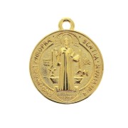 Round medal in zamac & epoxy resin - religious symbol 23x20 mm - fine Gold plated x1