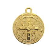 Round medal in zamac & epoxy resin - religious symbol 23x20 mm - fine Gold plated x1