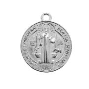Round medal & epoxy resin - religious symbol 23x20 mm Antique Silver Plating|raw }}