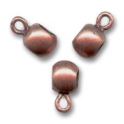 Metal beads to dangle charms 6x4 mm Old copper tone x6