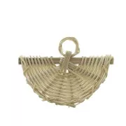 Rattan fan-shaped pendant 50x32 mm for your DIY creations x1