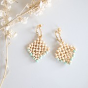 Spacer/pendant in wooden beads 34 mm for DIY jewelry creation - Rhombus x1