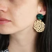 Spacer/pendant in wooden beads 35 mm for DIY jewelry creation - Disc x1