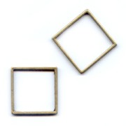 Squared spacer beads 18mm bronze tone x6