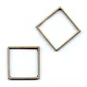 Squared spacer beads 18mm bronze tone x6