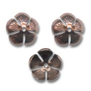 bead cap Flower-shaped 12mm Antic Copper tone x4