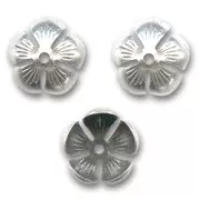 bead cap Flower-shaped 12mm old silver tone x4