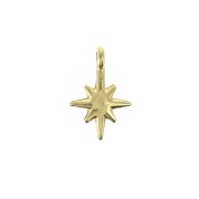 North Star pendant 14x10 mm for DIY jewelry creation fine Gold plated x1