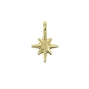 North Star pendant 14x10 mm for DIY jewelry creation fine Gold plated x1
