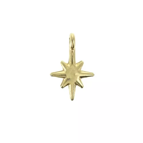 North Star pendant 14x10 mm for DIY jewelry creation fine Gold plated x1