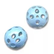 Filigreed metal ball 18mm Clear blue x1
