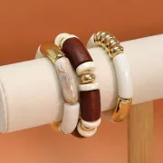 Heishi bead ceramic rondelle 15 mm Black x1